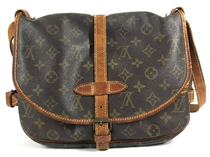 Borsa Louis Vuitton Monogram Saumur 30 con patta Marrone - vista 2