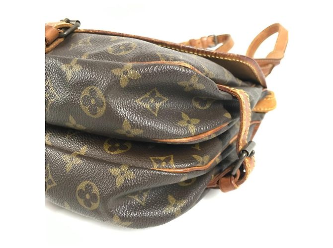 Borsa Louis Vuitton Monogram Saumur 30 con patta Marrone - vista 6