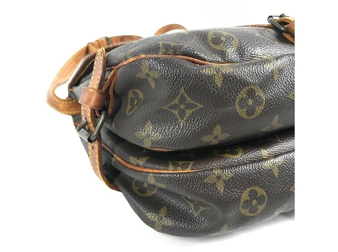 Borsa Louis Vuitton Monogram Saumur 30 con patta Marrone - vista 7