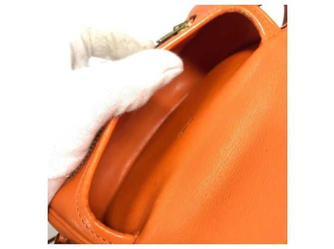 Hermès Hermes Vintage Baldo Golf Mini Flap Tasche Orange - Ansicht 13