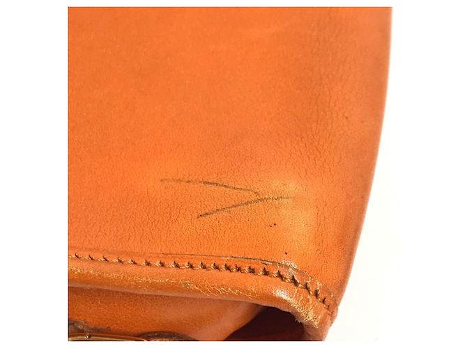 Hermès Hermes Vintage Baldo Golf Mini Flap Tasche Orange - Ansicht 17