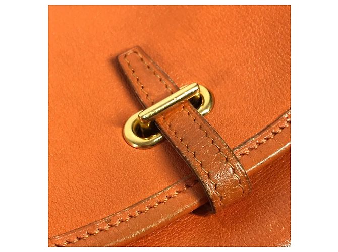 Hermès Hermes Vintage Baldo Golf Mini Flap Tasche Orange - Ansicht 6