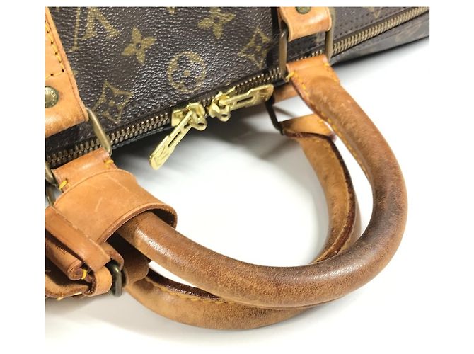 Borsa Louis Vuitton Monogram Keepall Bandoulière 50 Marrone - vista 12