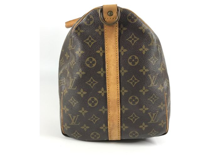 Borsa Louis Vuitton Monogram Keepall Bandoulière 50 Marrone - vista 3
