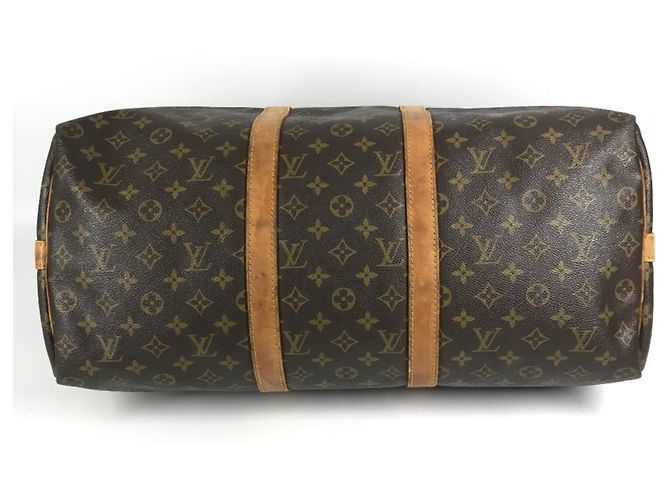 Borsa Louis Vuitton Monogram Keepall Bandoulière 50 Marrone - vista 5