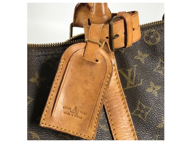 Borsa Louis Vuitton Monogram Keepall Bandoulière 50 Marrone - vista 9