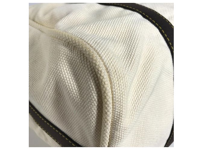Borsa a tracolla Louis Vuitton Antigua Cabas GM Marrone Bianco Crudo - vista 10
