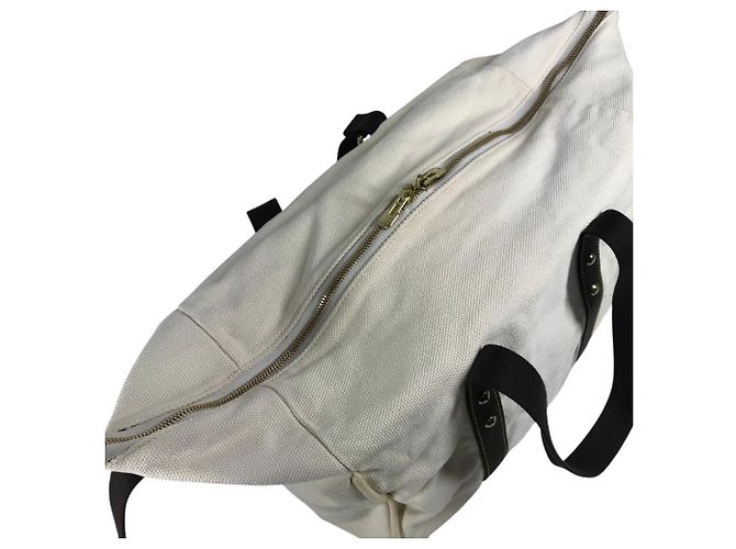 Borsa a tracolla Louis Vuitton Antigua Cabas GM Marrone Bianco Crudo - vista 12