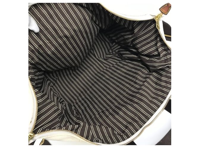 Borsa a tracolla Louis Vuitton Antigua Cabas GM Marrone Bianco Crudo - vista 13