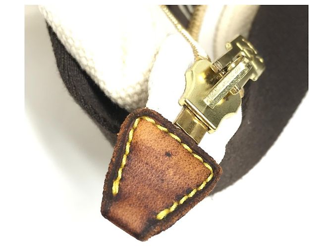 Borsa a tracolla Louis Vuitton Antigua Cabas GM Marrone Bianco Crudo - vista 17