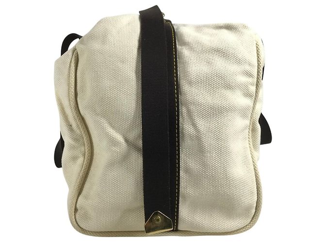 Borsa a tracolla Louis Vuitton Antigua Cabas GM Marrone Bianco Crudo - vista 4