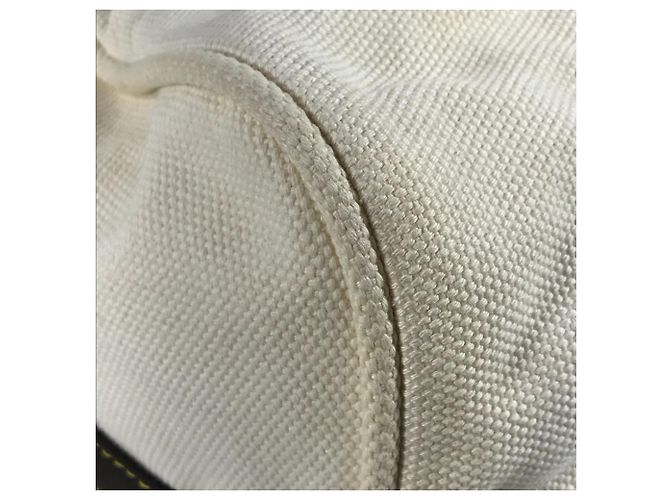 Borsa a tracolla Louis Vuitton Antigua Cabas GM Marrone Bianco Crudo - vista 7