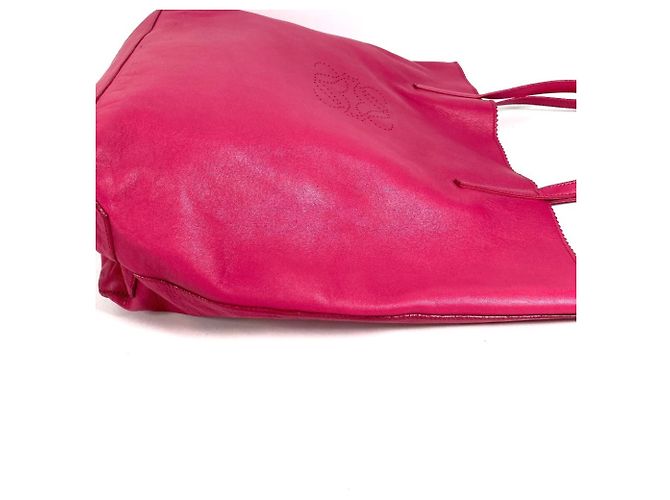Borsa a tracolla tote Loewe Nappa Anagram Logo Rosa - vista 4