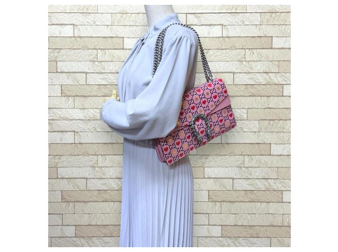 Borsa a Spalla Gucci Valentine Heart Dionysus Rosa - vista 2