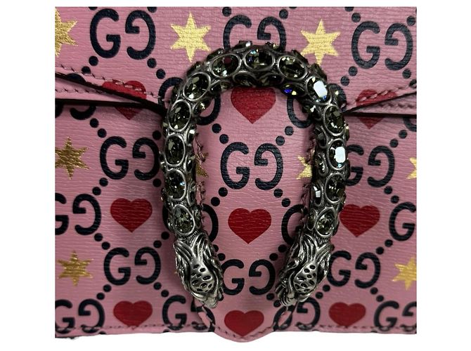 Borsa a Spalla Gucci Valentine Heart Dionysus Rosa - vista 9