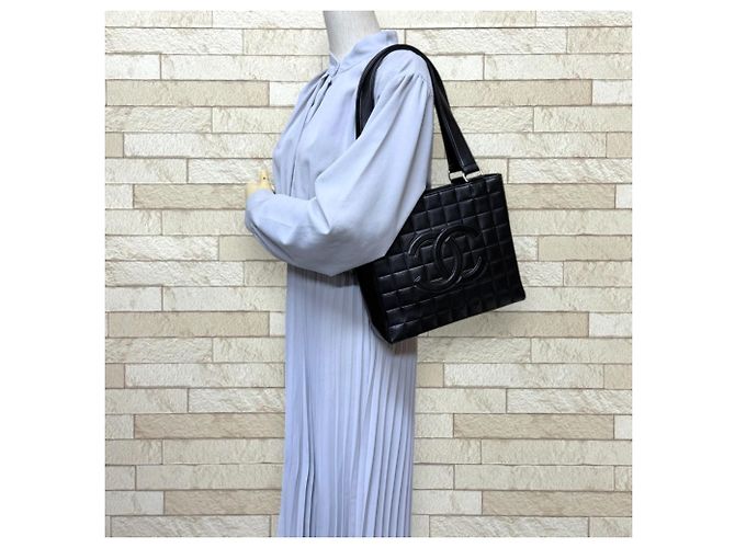 Borsa a Spalla Chanel Chocolate Bar Nero - vista 2
