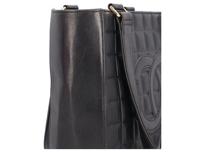 Borsa a Spalla Chanel Chocolate Bar Nero - vista 9
