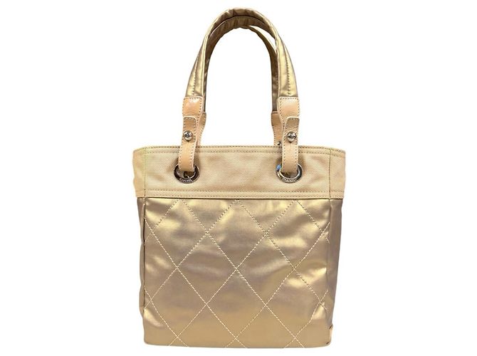 Borsa Tote Chanel Paris Biarritz PM D'oro - vista 3