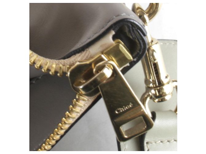 Borsa a mano in pelle grigia Chloé Marrone - vista 10