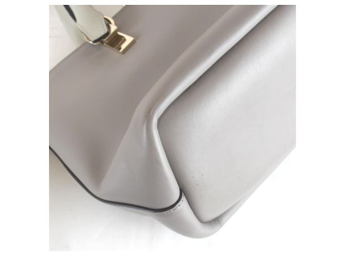 Borsa a mano in pelle grigia Chloé Marrone - vista 3