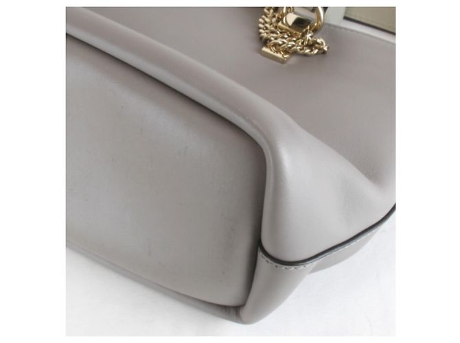 Borsa a mano in pelle grigia Chloé Marrone - vista 4