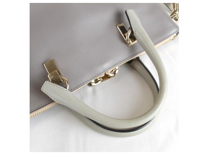 Borsa a mano in pelle grigia Chloé Marrone - vista 6