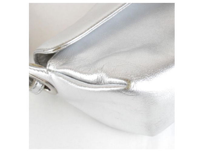 Borsa a mano in pelle argentata Jimmy Choo Argento - vista 3