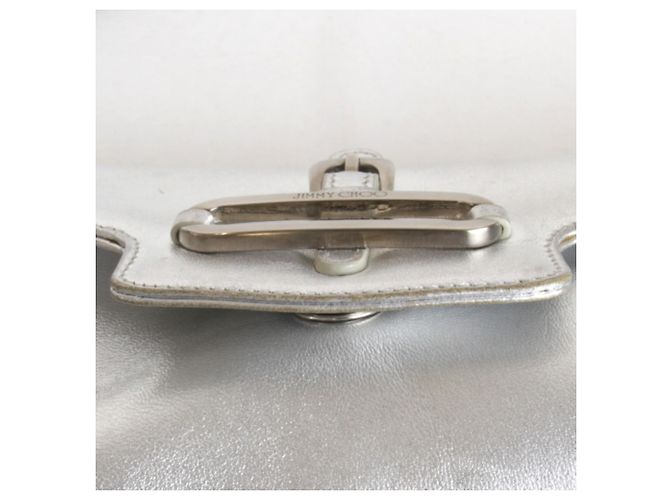 Borsa a mano in pelle argentata Jimmy Choo Argento - vista 7