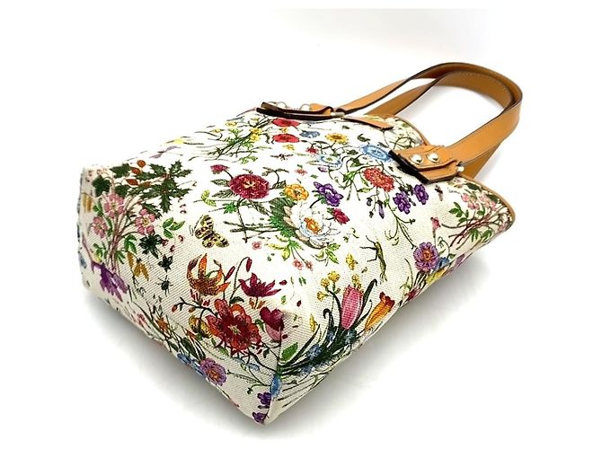 Borsa Tote Gucci Flora Marrone Arancione - vista 2