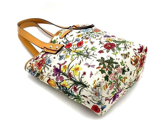Borsa Tote Gucci Flora Marrone Arancione - vista 3