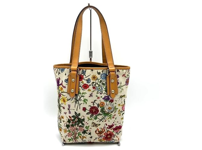 Borsa Tote Gucci Flora Marrone Arancione - vista 4