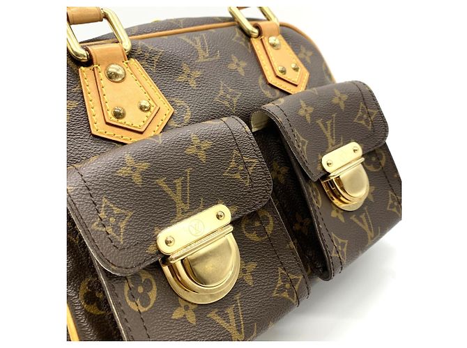 Borsa Louis Vuitton Manhattan PM Marrone Monogramma - vista 2