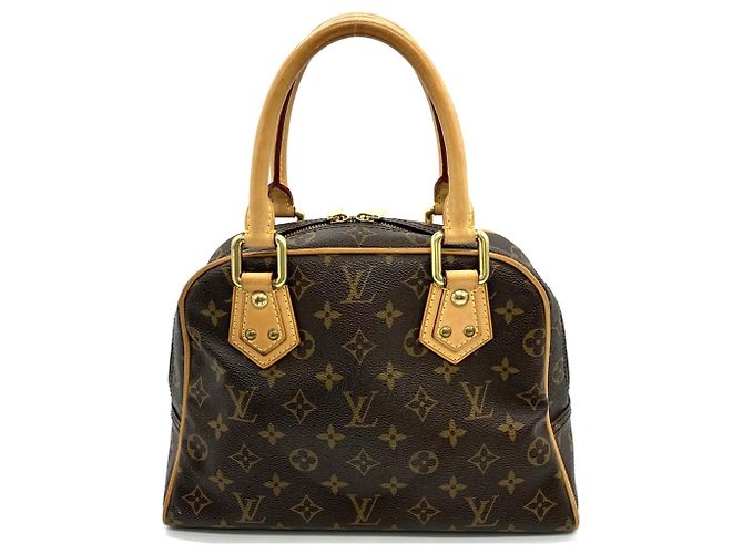 Borsa Louis Vuitton Manhattan PM Marrone Monogramma - vista 3