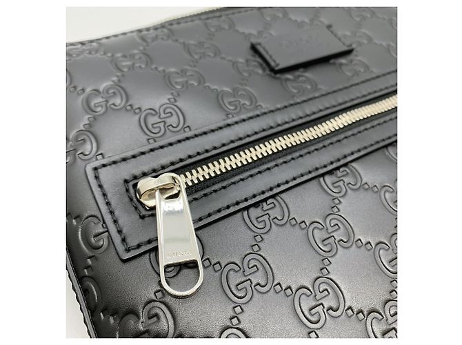 Borsa a tracolla in pelle nera Gucci 406410 Nero - vista 2