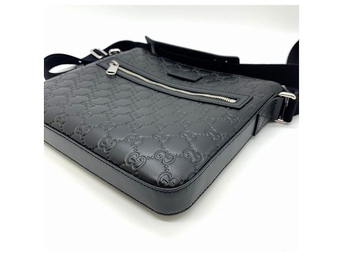 Borsa a tracolla in pelle nera Gucci 406410 Nero - vista 3