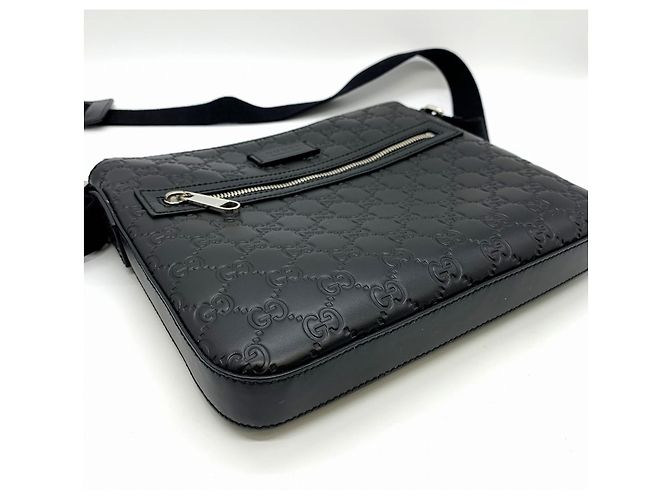 Borsa a tracolla in pelle nera Gucci 406410 Nero - vista 4
