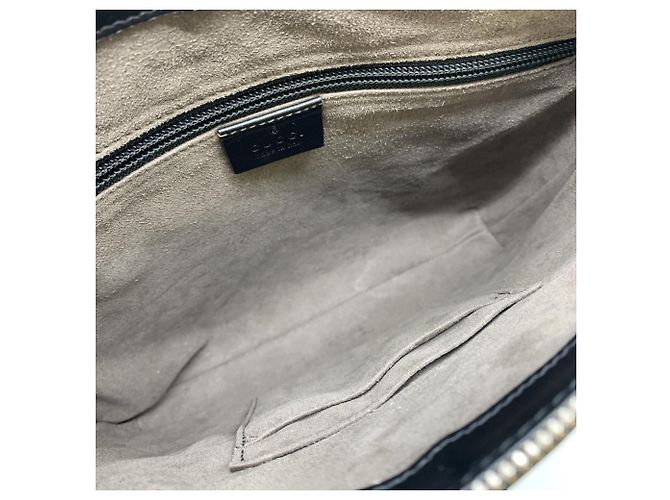 Borsa a tracolla in pelle nera Gucci 406410 Nero - vista 6