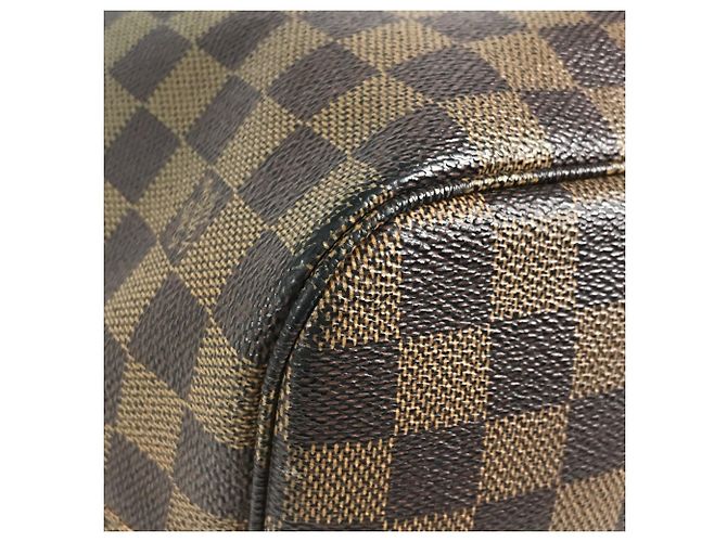 Borsa Louis Vuitton Damier Neverfull MM Marrone - vista 10