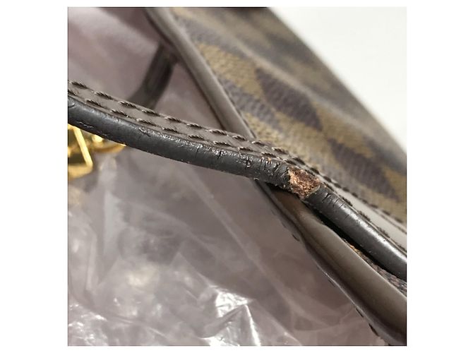 Borsa Louis Vuitton Damier Neverfull MM Marrone - vista 12