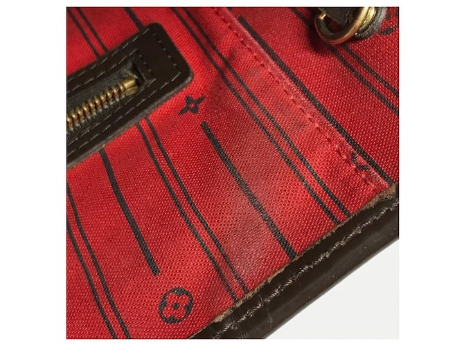 Borsa Louis Vuitton Damier Neverfull MM Marrone - vista 15