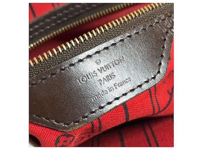 Borsa Louis Vuitton Damier Neverfull MM Marrone - vista 17