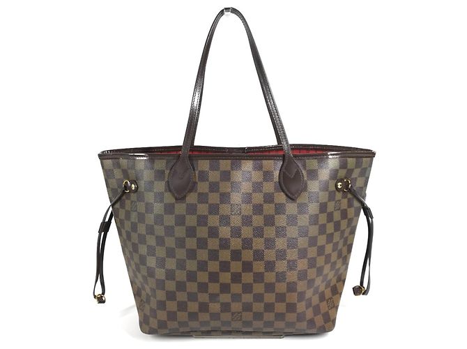 Borsa Louis Vuitton Damier Neverfull MM Marrone - vista 2