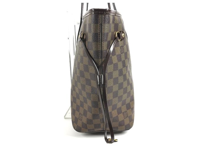 Borsa Louis Vuitton Damier Neverfull MM Marrone - vista 3