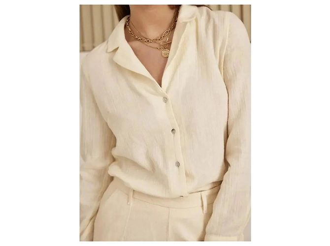 Balzac Paris Camisa Camille de Algodón Orgánico - Ecru Crudo - vista 5