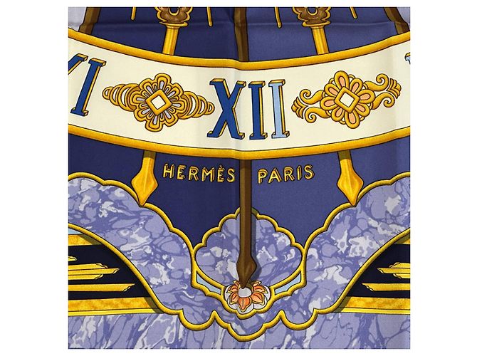 Silk In Hermès Pañuelo Hermes Carre 90 Azul Multicolor Púrpura - vista 3