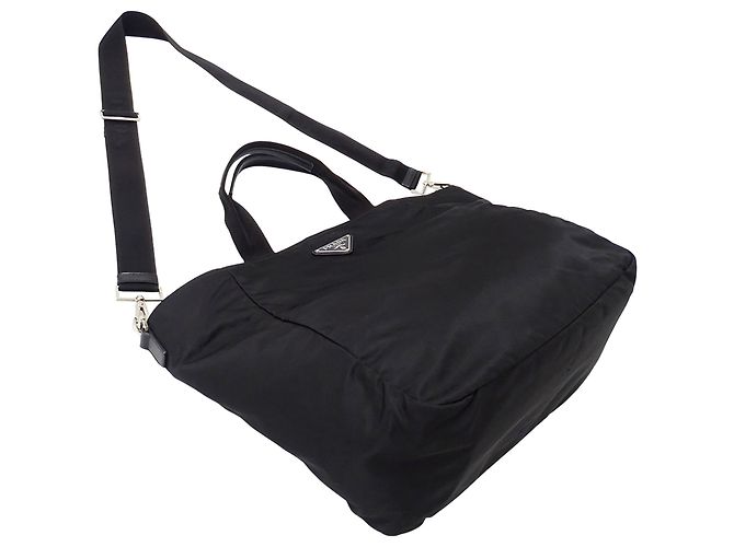 Borsa Tote in Nylon Nero Prada - vista 4