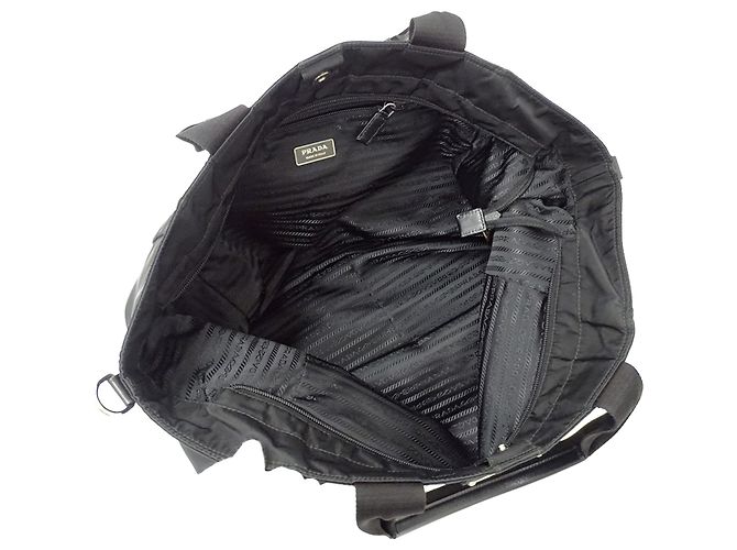 Borsa Tote in Nylon Nero Prada - vista 5