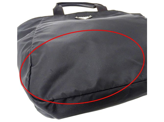 Borsa Tote in Nylon Nero Prada - vista 8