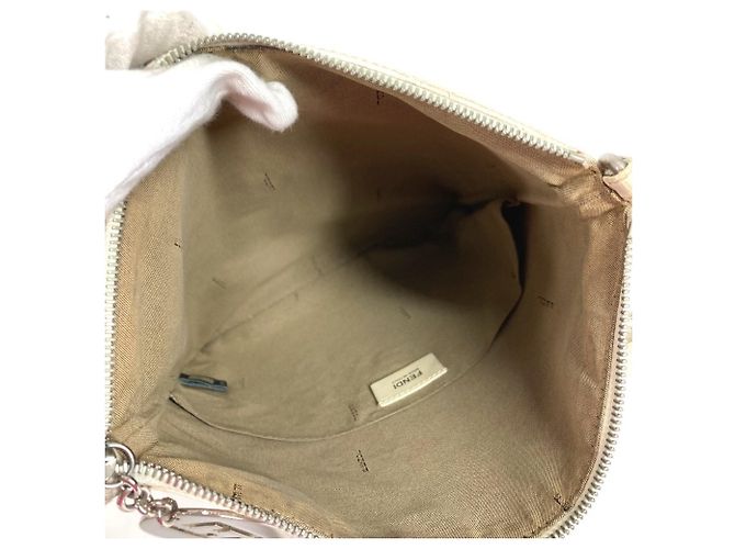 Borsa a tracolla Fendi White Zucchino Logo Bianco - vista 13