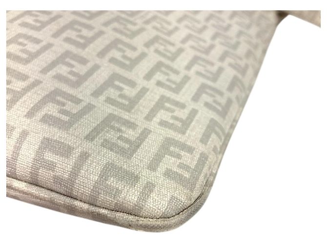 Borsa a tracolla Fendi White Zucchino Logo Bianco - vista 7